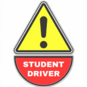 (waarschuwingsteken) Studentenchauffeur Sticker (Voorkant)