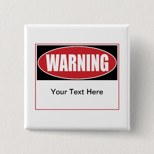waarschuwingsteken vierkante button 5,1 cm (Voorkant)
