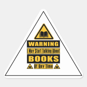 Waarschuwingsteken voor Boekenliefhebbers Driehoek Sticker