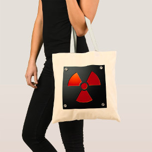 Waarschuwingsymbool voor straling Industrieel meta Tote Bag