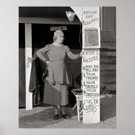 Waarzegster, 1938. Oude foto Poster