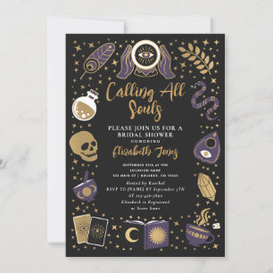 Waarzegster Goth Bridal Shower met Hekserij Kaart