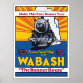 Wabash Banner Route Affiche ferroviaire (Devant)