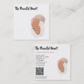 *~* Wabi Sabi Abstracte Eenvoudige Minimale Inkt A Vierkante Visitekaartje (Voorkant / Achterkant)