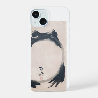Wabi Sabi Grumpy Frog by Hoji Japanese Sumi-e iPhone 15 Hoesje