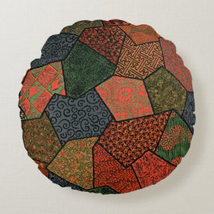 Wabi-Sabi Japanse Patchwork Ronde Kussen