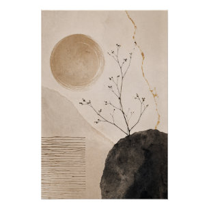 Wabi Sabi Natuur Poster – Neutrale Zen Botanische Perfect Poster