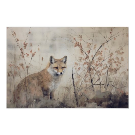 Wabisabi Esthetic Fox Perfect Poster (Voorkant)