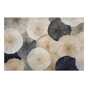 Wabisabi esthetische Abstracte lotus bladeren Perfect Poster