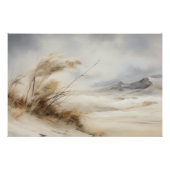 Wabisabi Esthetische Windswept Strand Landschap Perfect Poster (Voorkant)