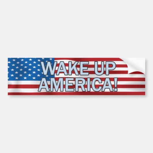 WACHT AMERIKA-Bumpersticker OP Bumpersticker (Voorkant)