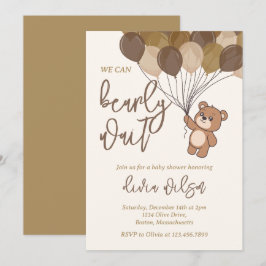 Wacht bijna op Neutral Baby shower Invitation Kaart