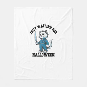 Wacht enkel op Halloween, Grappige Kat Horror Hall Fleece Deken