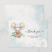 Wacht even met Eucalyptus Baby shower Bedankt voor Kaart (Voorkant / Achterkant)