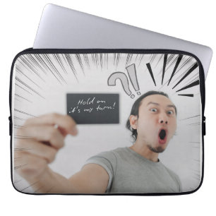 Wacht Even, Nu Is Het Mijn Beurt! – Strip Uitdrukk Laptop Sleeve