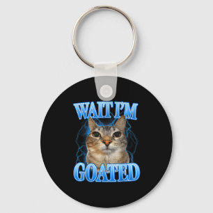 Wacht, gezegende kat grappige grappige kat meme ma sleutelhanger