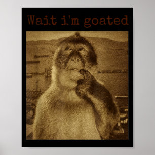 Wacht, ik ben Goated Funny Thinking Monkey Meme Vi Poster
