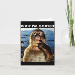 Wacht, ik ben Goated Grappig Denkende Aap Meme Bra Kaart