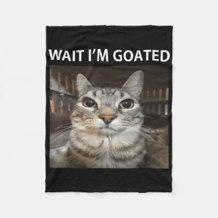 Wacht Im Goated Gekke Cat Meme Fleece Deken