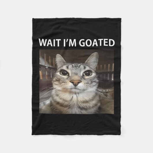 Wacht Im Goated Gekke Cat Meme Fleece Deken (Voorkant)