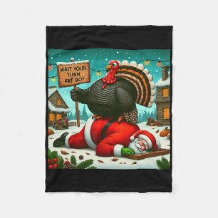 Wacht je beurt Afgezien jongen Kalkoen Kerstman Gr Fleece Deken