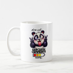 Wacht met het laden van typografie met sarcastisch koffiemok