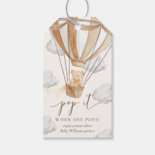 Wacht nauwelijks tot Tan Teddy Bear het Pop als ze Cadeaulabel