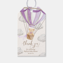 Wacht nauwelijks tot Teddy Bear Lila Bedankt Baby  Cadeaulabel