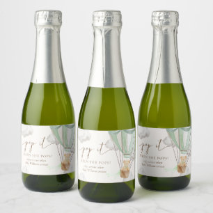 Wacht nauwelijks tot Teddy Bear Mint Pop het als z Sparkling Wijnetiket