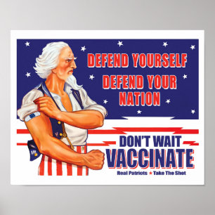 Wacht Niet, Laat Je Vaccineren Oom Sam Retro Ga Na Poster