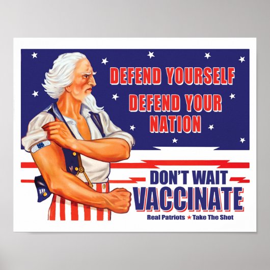 Wacht niet met oom Sam Retro te vaccineren. Poster (Voorkant)