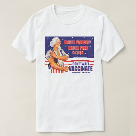 Wacht niet met oom Sam Retro te vaccineren. T-shirt (Design voorkant)
