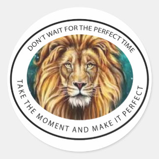 Wacht niet op het moment ronde sticker