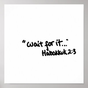 Wacht op de eenvoudige "Bijbel quote"-typografie Poster