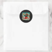 Wacht op je beurt Fat Boy Turkey Santa Funny Thank Ronde Sticker (Tas)
