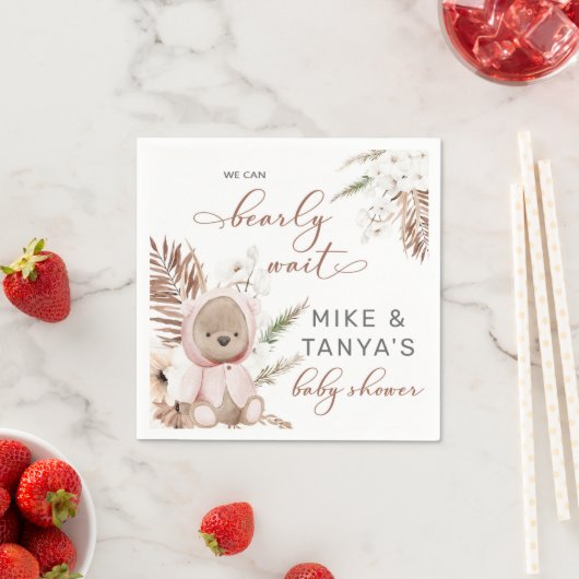 Wacht snel boho beer baby shower luiers. servet (Insitu)