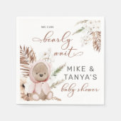 Wacht snel boho beer baby shower luiers. servet (Voorkant)
