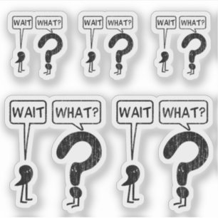 Wacht wat de Grammar Cartoon 5 Funny Contour Cut Sticker