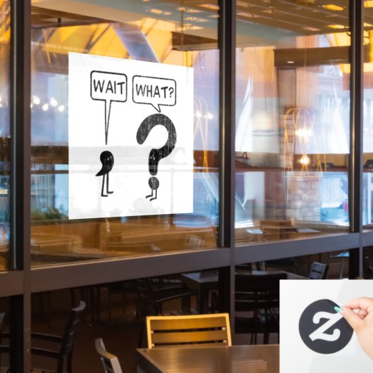 Wacht, wat? Engels leren  Raamsticker (Restaurant Raam)