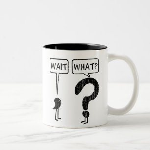 Wacht, wat? tweekleurige koffiemok