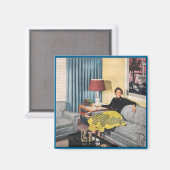 WACHTEN, 1950s Retromagneet Magneet (Voorkant / Achterkant)