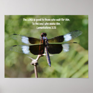 Wachten Dragonfly Natuur Bijbelvers Poster