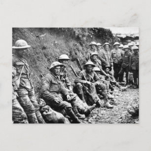 Wachten in Trenches WWI Briefkaart