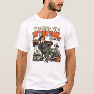 Wachten op AI-uitsterven leuk ontwerp T-shirt