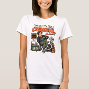 Wachten op AI-uitsterven leuk ontwerp T-shirt