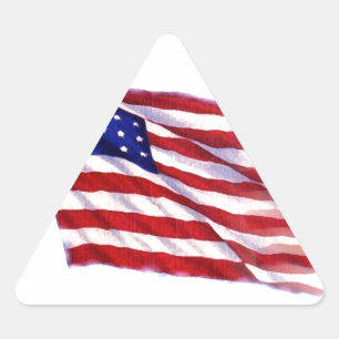 Wachten op Amerikaanse vlag Driehoek Sticker