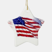 Wachten op Amerikaanse vlag Keramisch Ornament (Rechts)