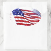 Wachten op Amerikaanse vlag Ovale Sticker (Tas)