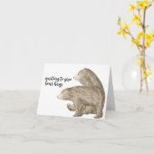 Wachten op Beer knuffels Kaart (Gele Bloem)