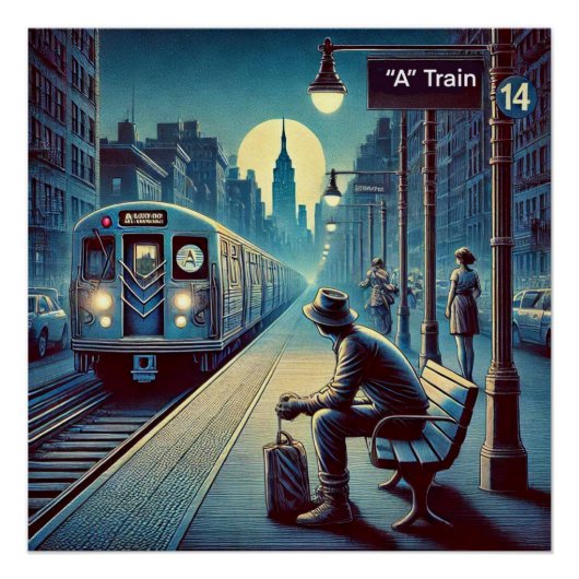 Wachten op de A-trein in New York Perfect Poster (Voorkant)